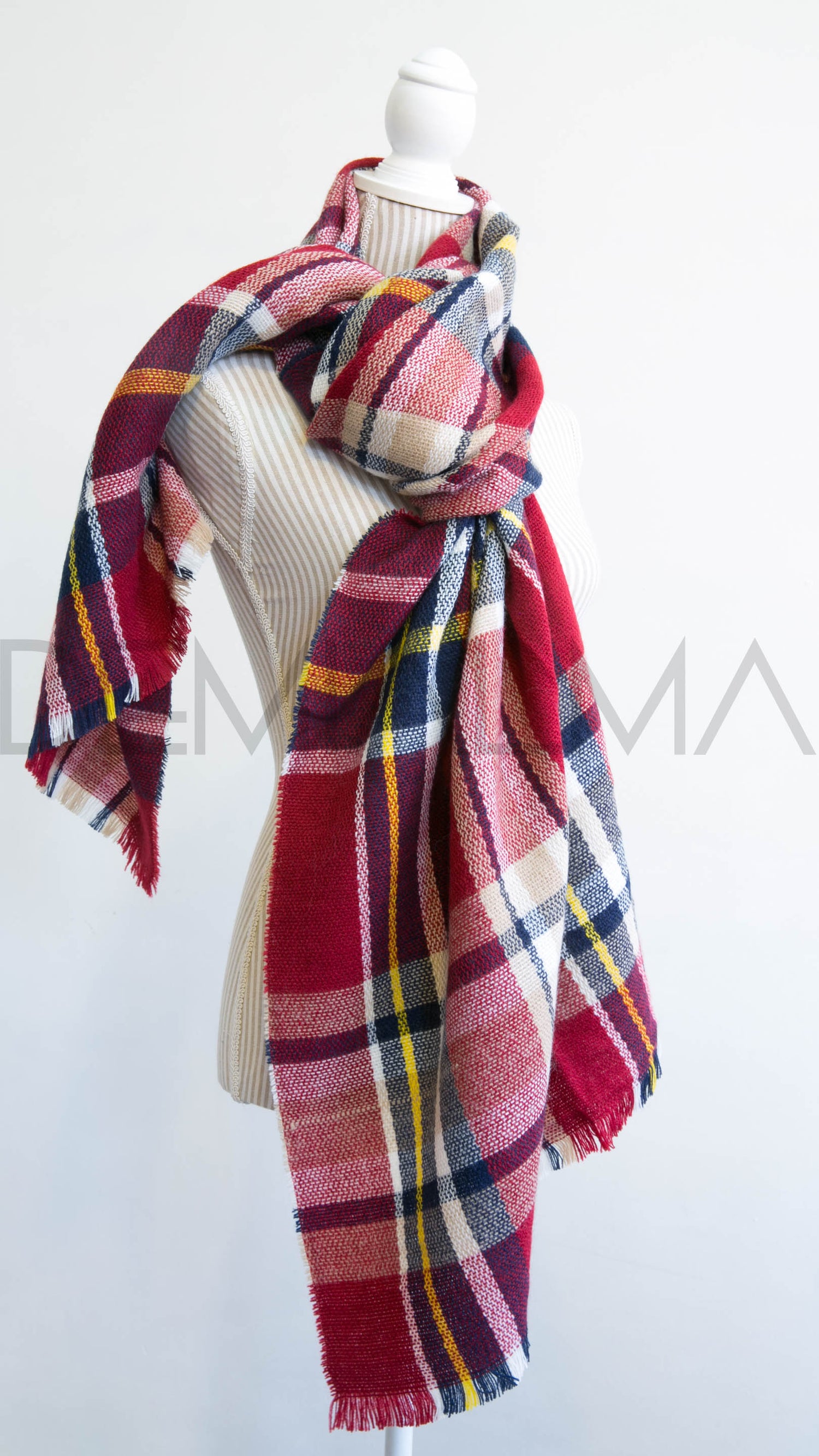 Maxi Pañuelo largo cuadrille rojo