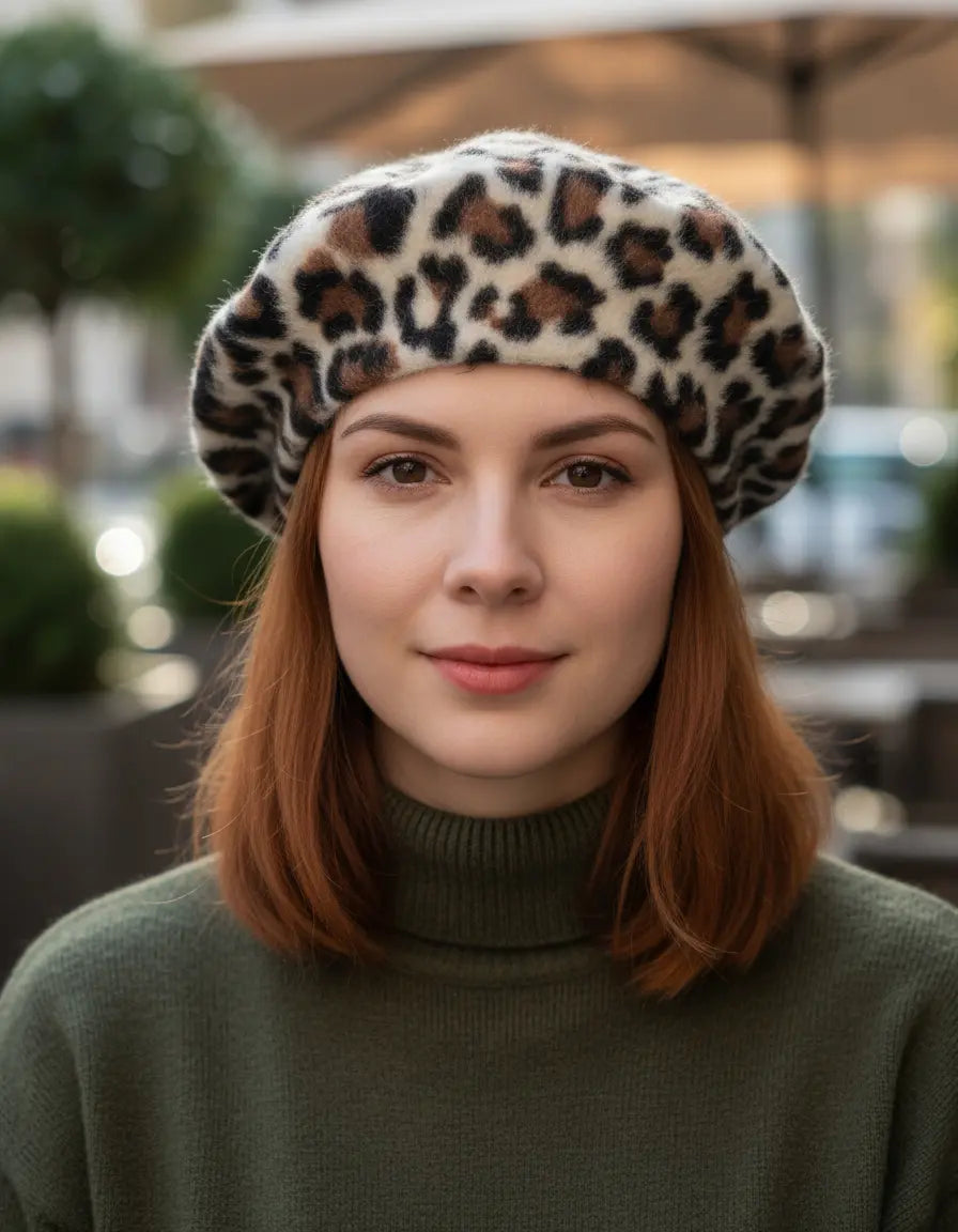 Boina Animal Print Crema