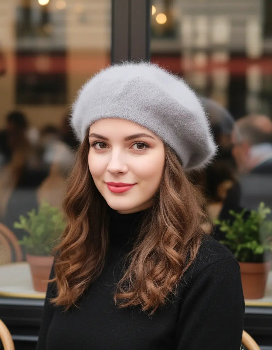 Boina Angora Gris