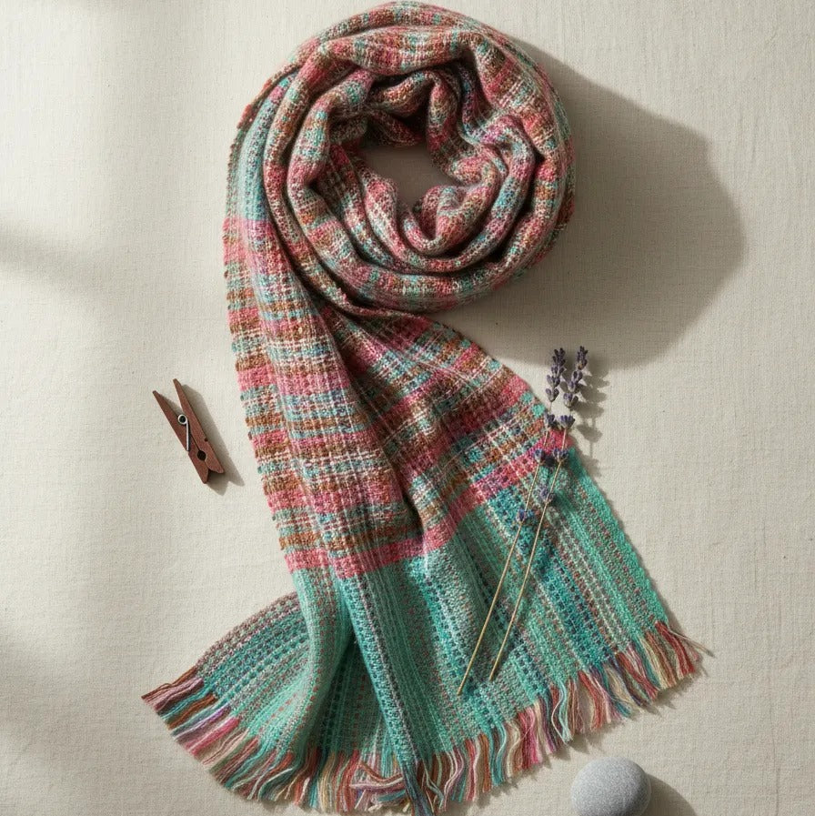 Maxi Bufanda Rosa Menta