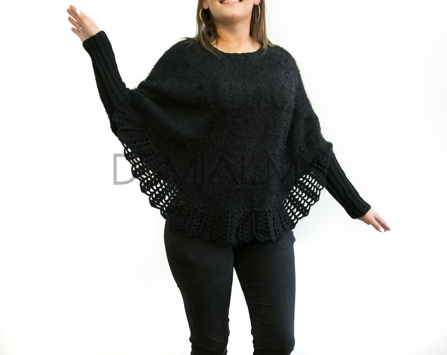 Poncho Angora A4 - Negro