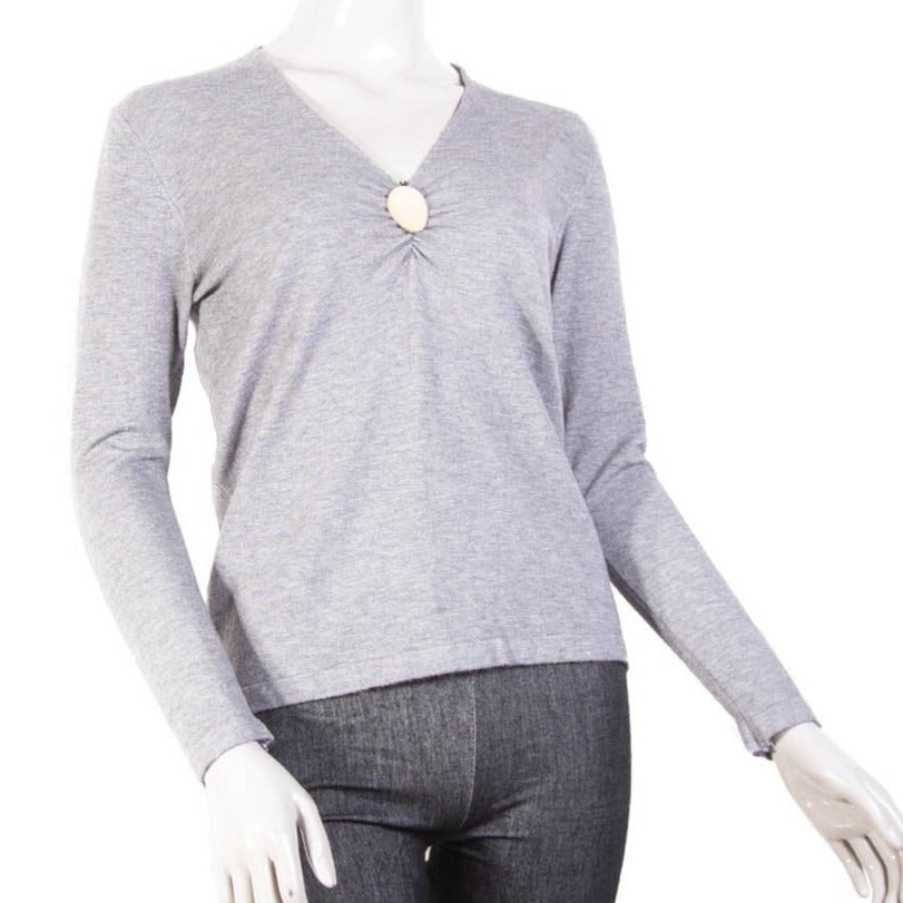 Chaleco con botón dorado 2401 - Gris - DEMIALMA