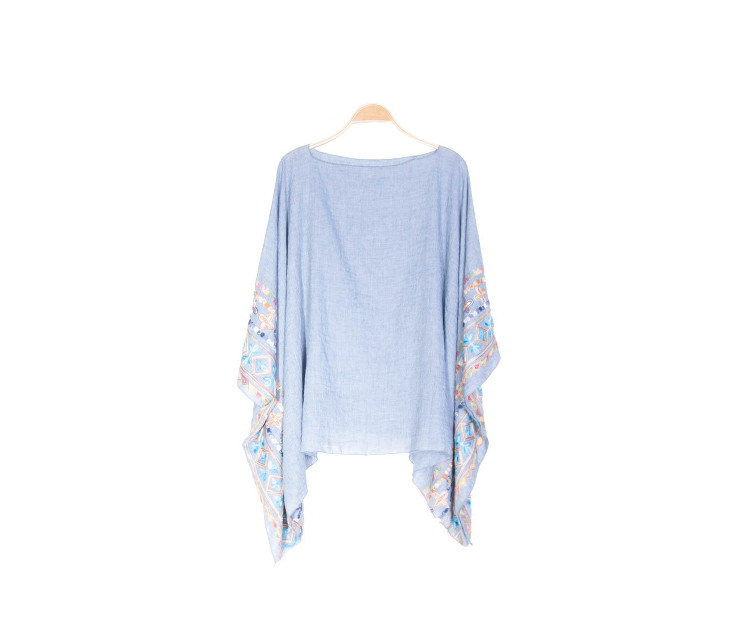 Poncho Bordado 47200-17 - Celeste