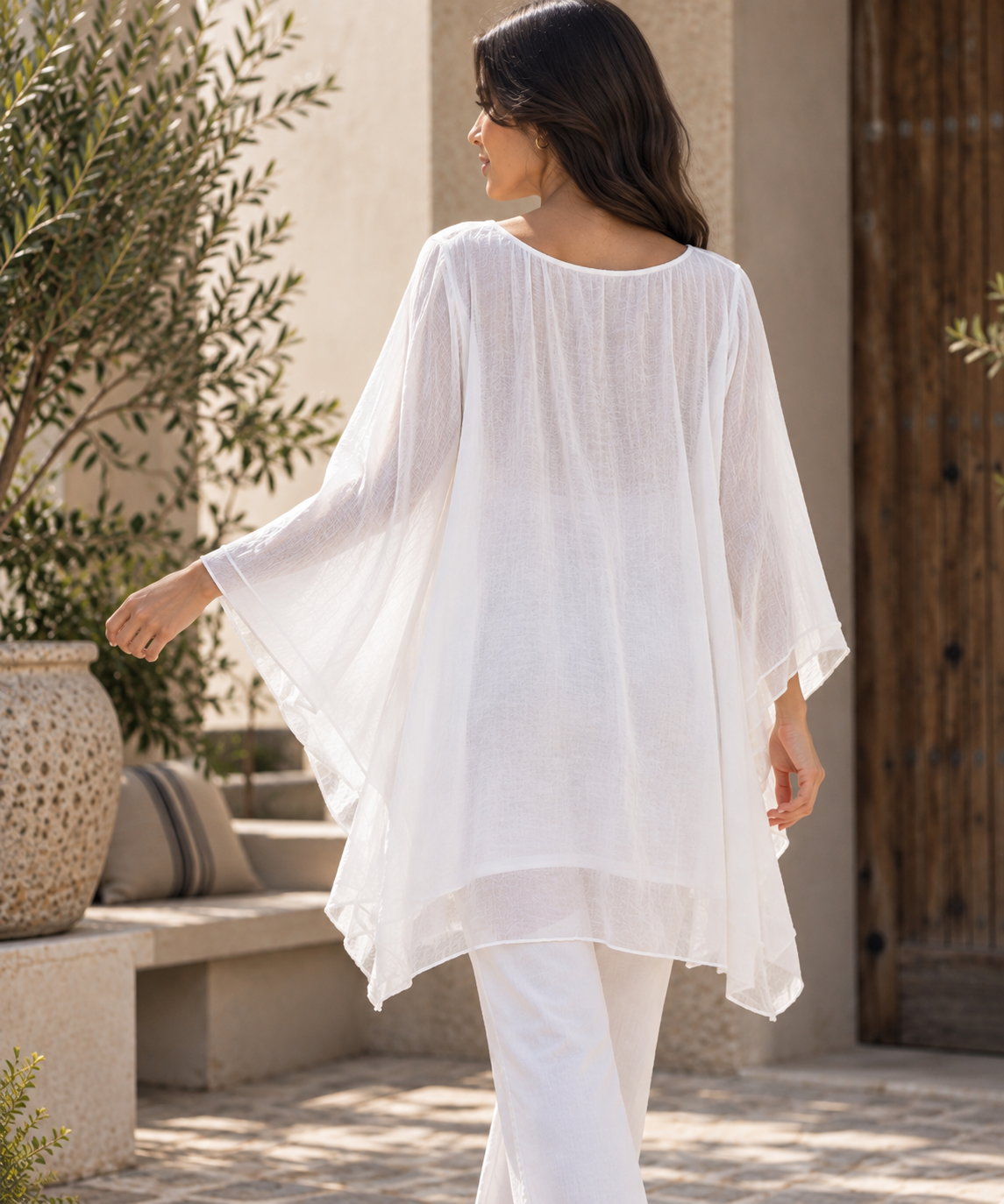 Túnica Blanca Bordada Estilo Boho