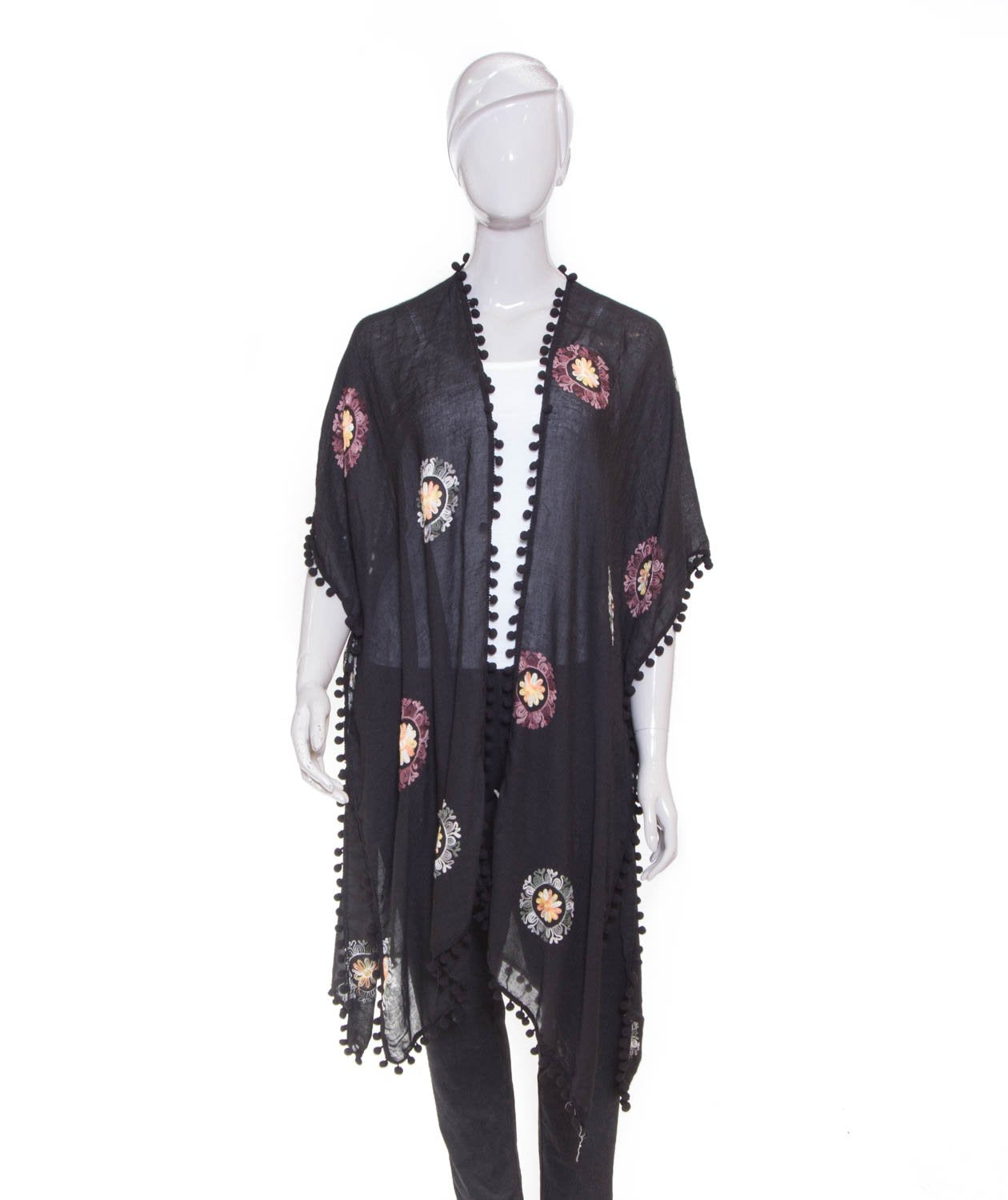 Kimono Mandala 47200-2 - Negro - 80 cm largo