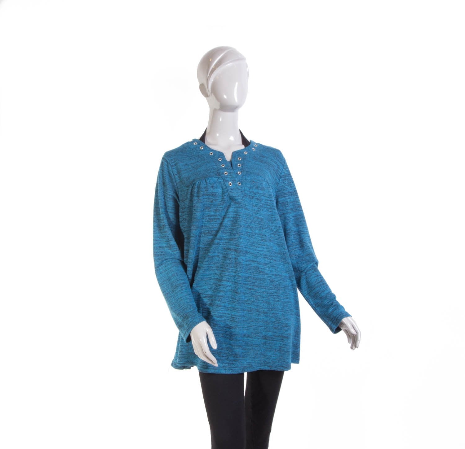 Polera Lanilla Manga Larga Azul 9925 - Talla Estándar