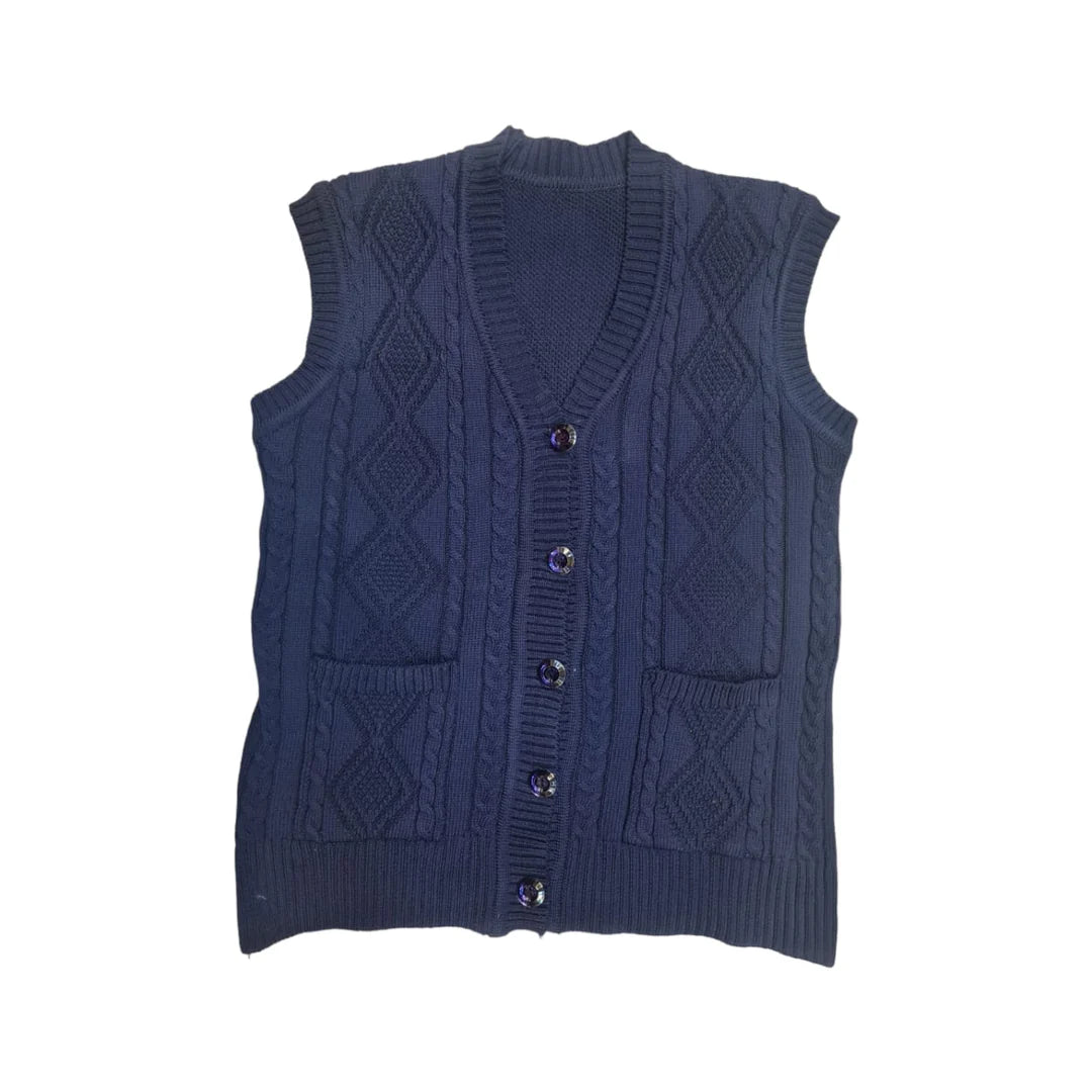 Chaleco sin mangas con rombos 2230 - Negro