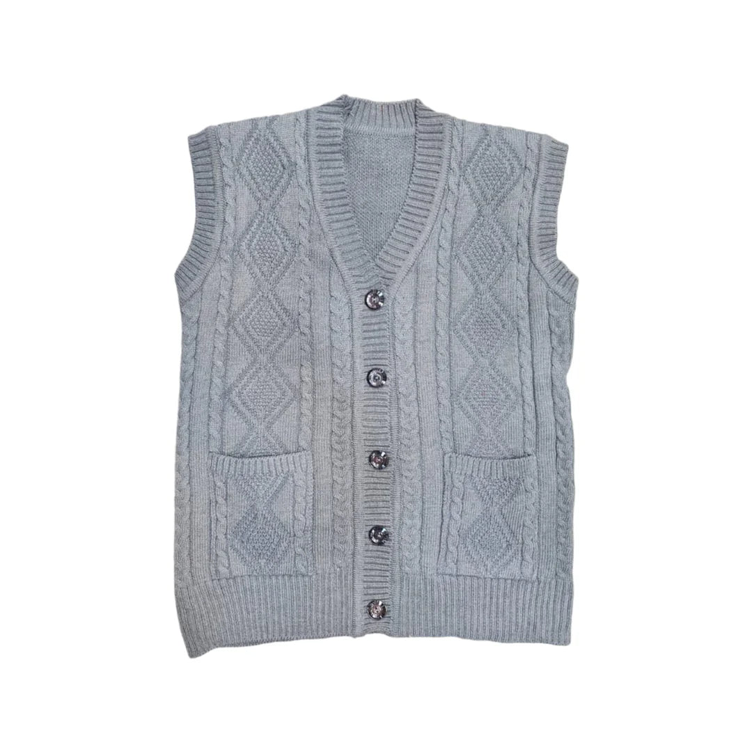 Chaleco sin mangas con rombos 2230 - Negro