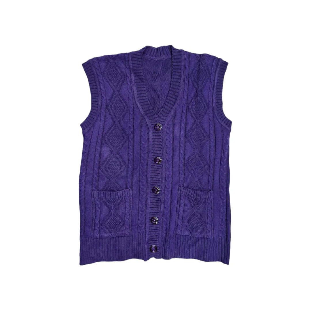 Chaleco sin mangas con rombos 2230 - Negro