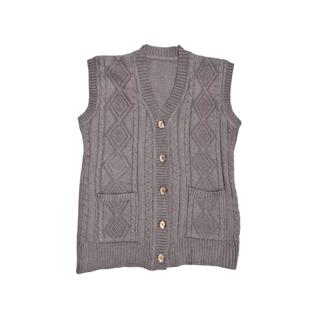 Chaleco sin mangas con rombos 2230 - Negro