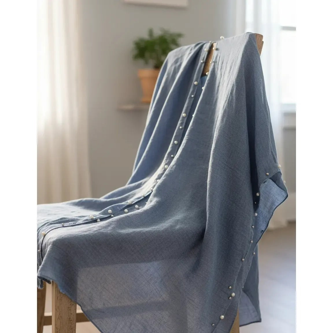 Kimono con Perlas 200-11 - Azul