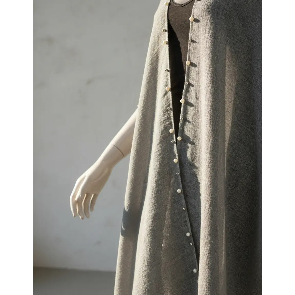 Kimono con Perlas 200-11 - Gris