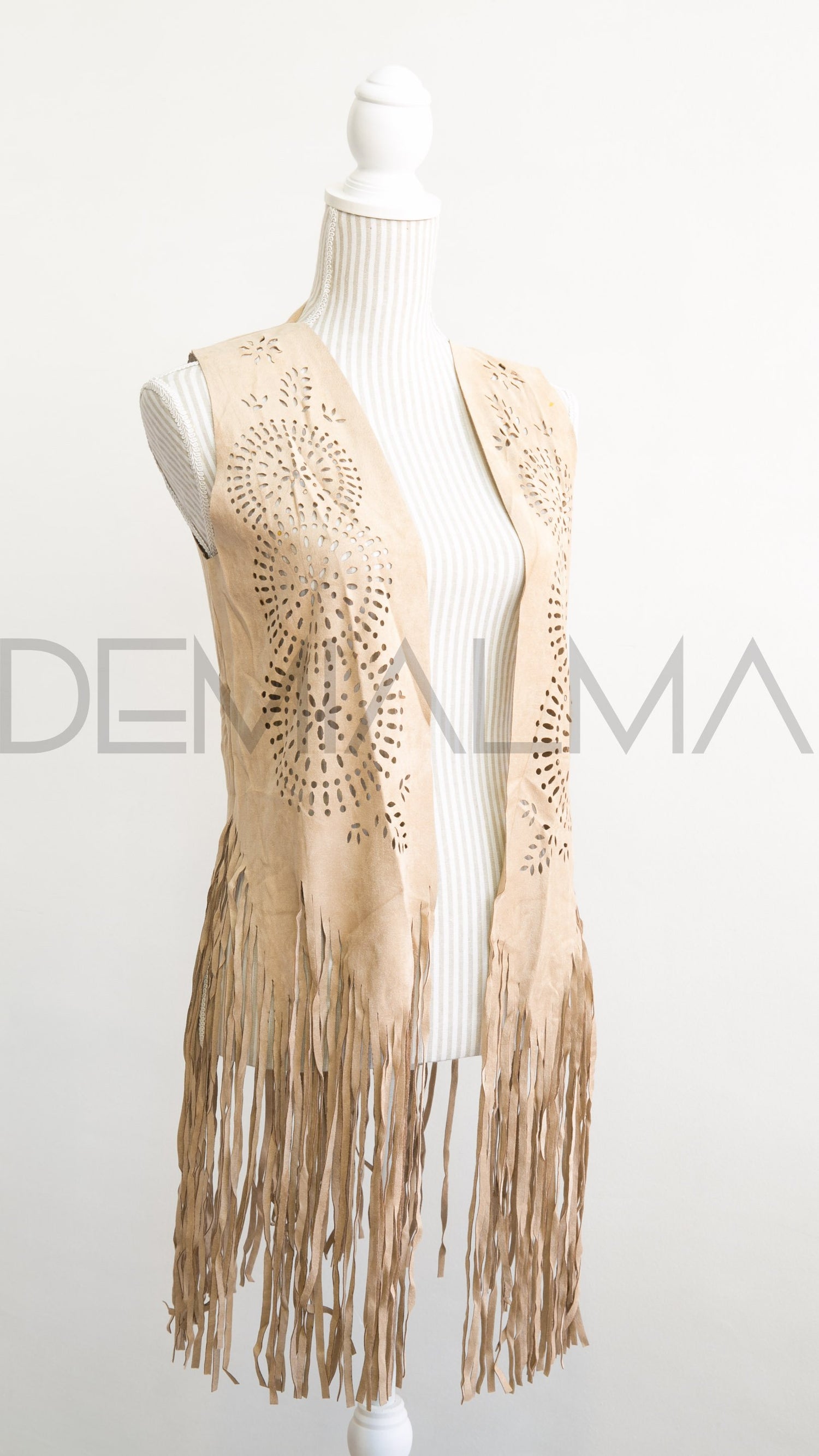 Tapado Gamuza Sin Mangas Beige 001