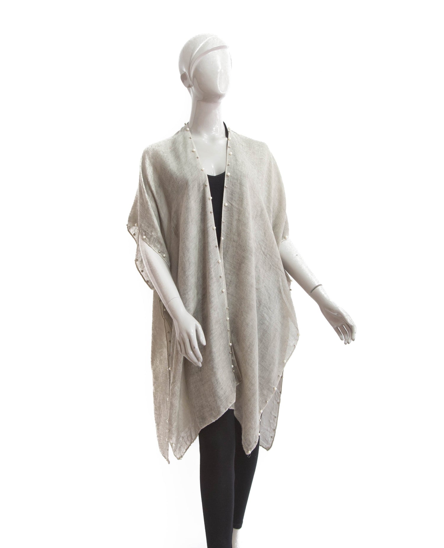 Kimono con Perlas 200-11 - Beige