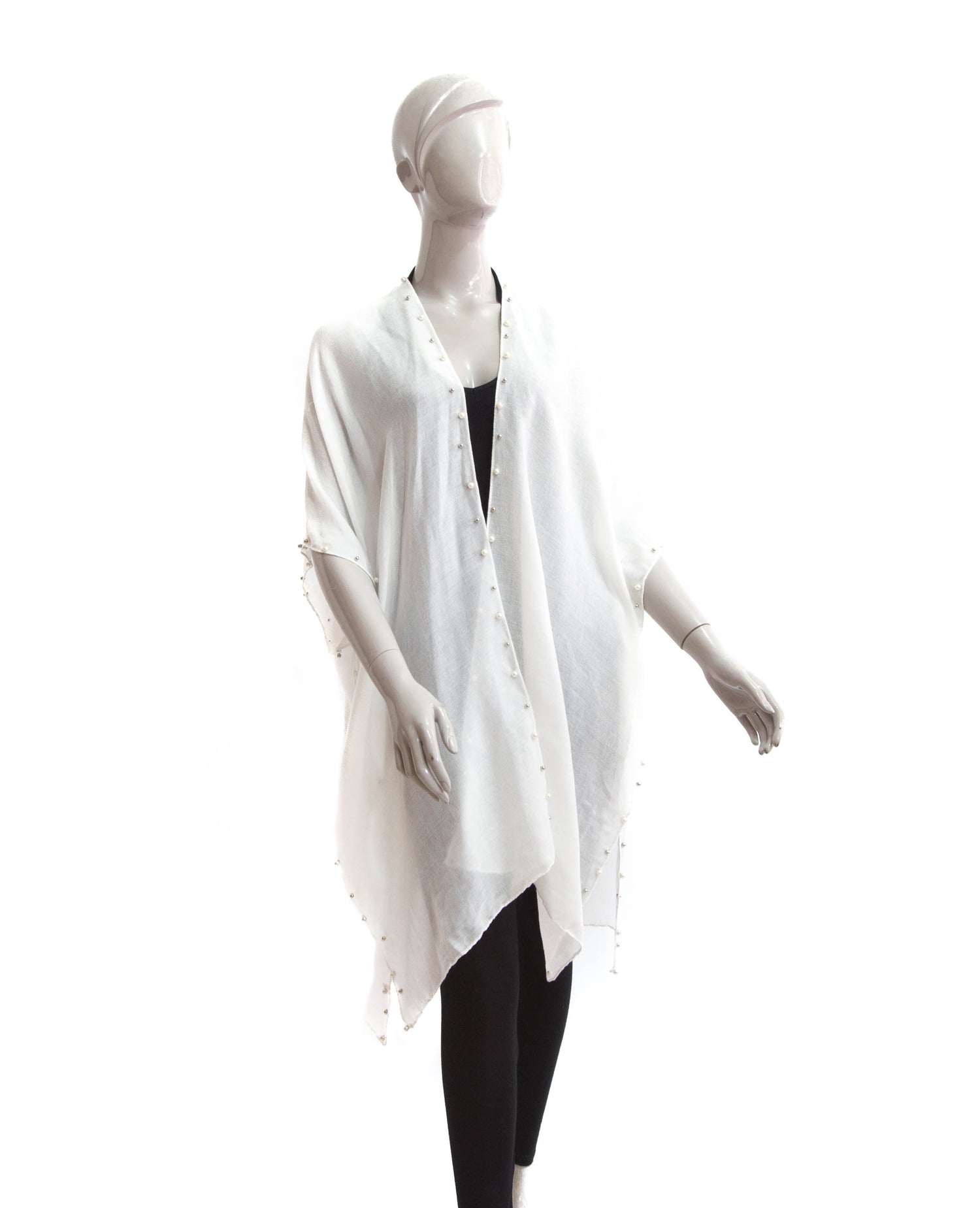 Kimono con Perlas 200-11 - Blanco