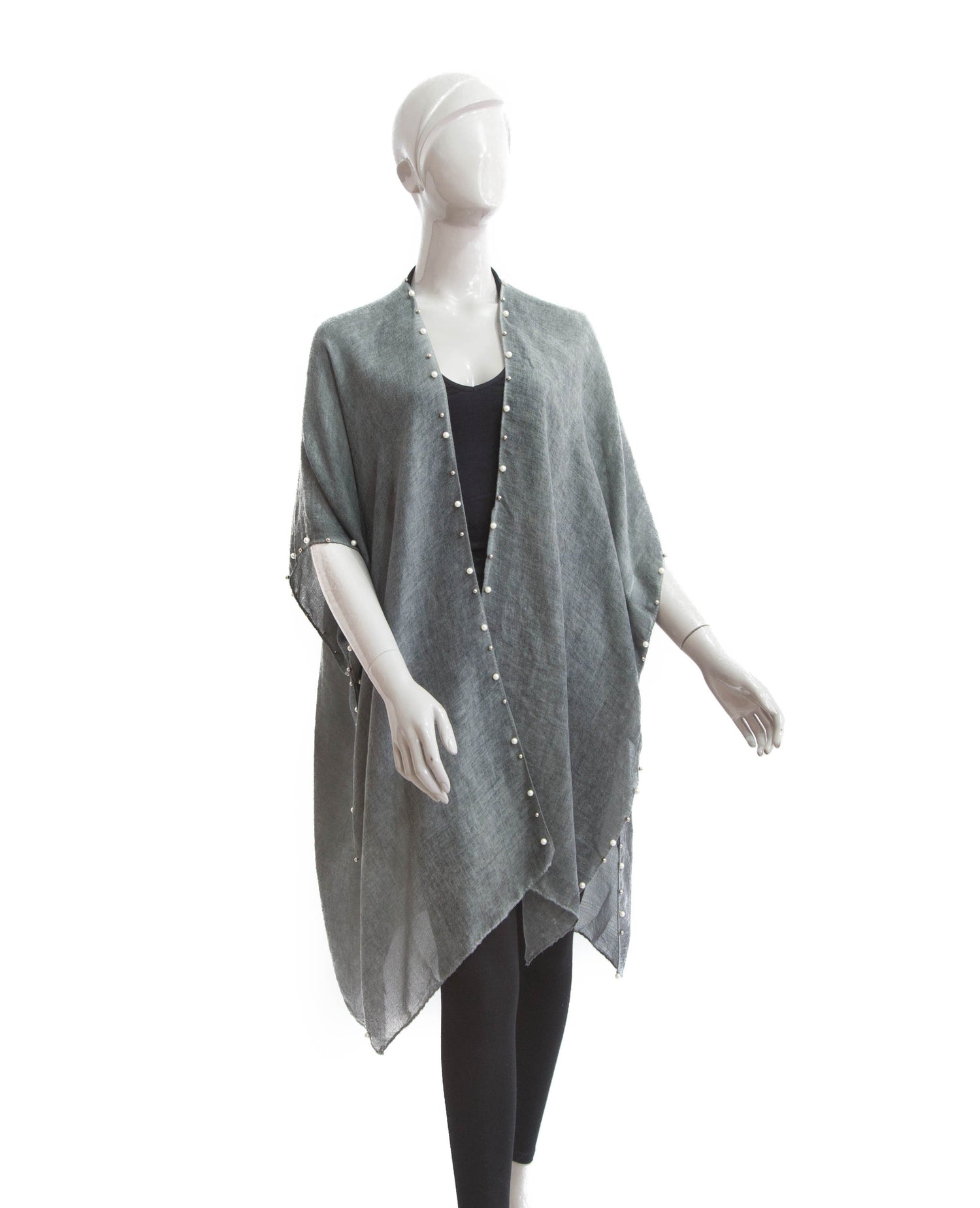 Kimono con Perlas 200-11 - Gris