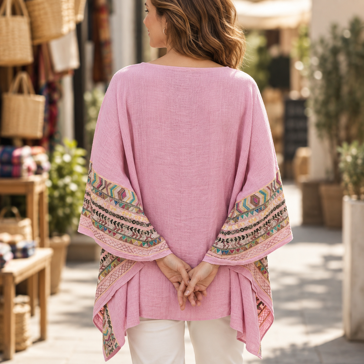 Poncho Bordado Lila