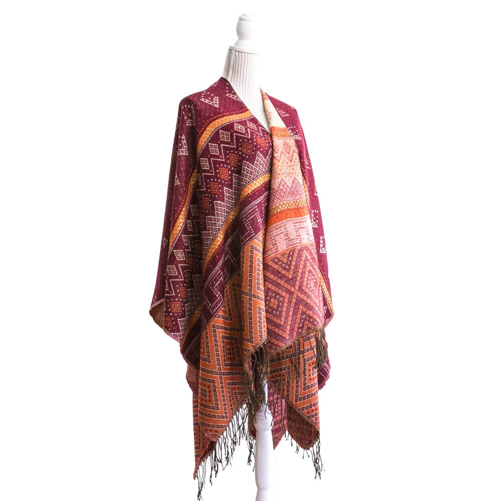 Ruana Burdeo con brillos