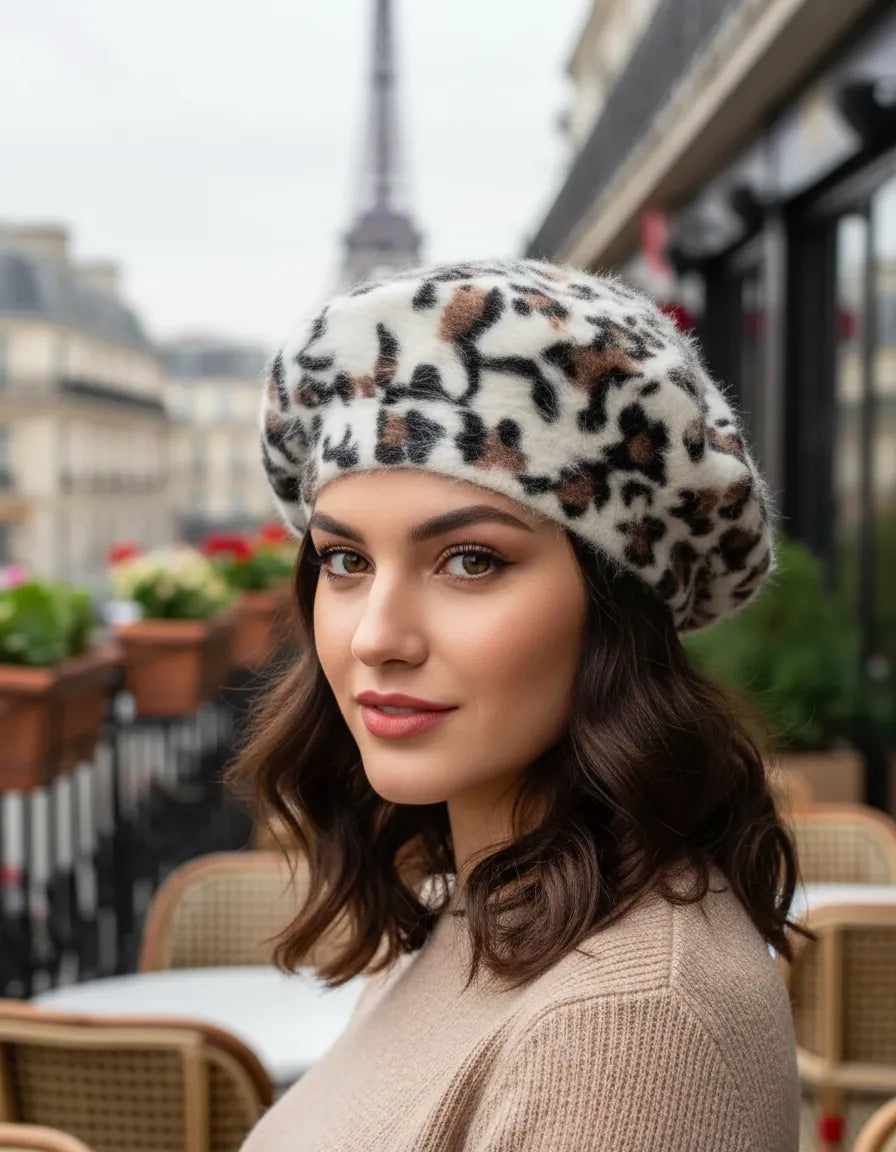 Boina Animal Print Crema