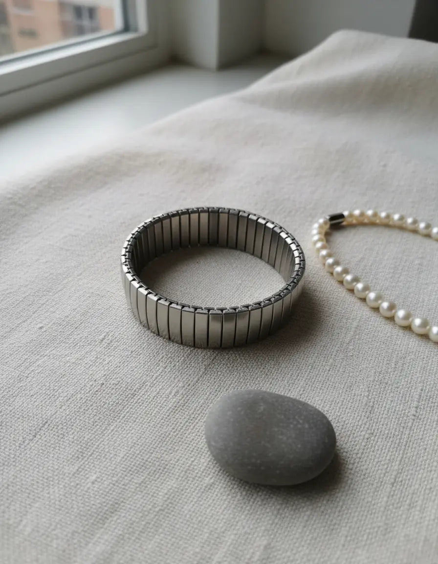 Pulsera Elasticada plateada AQ
