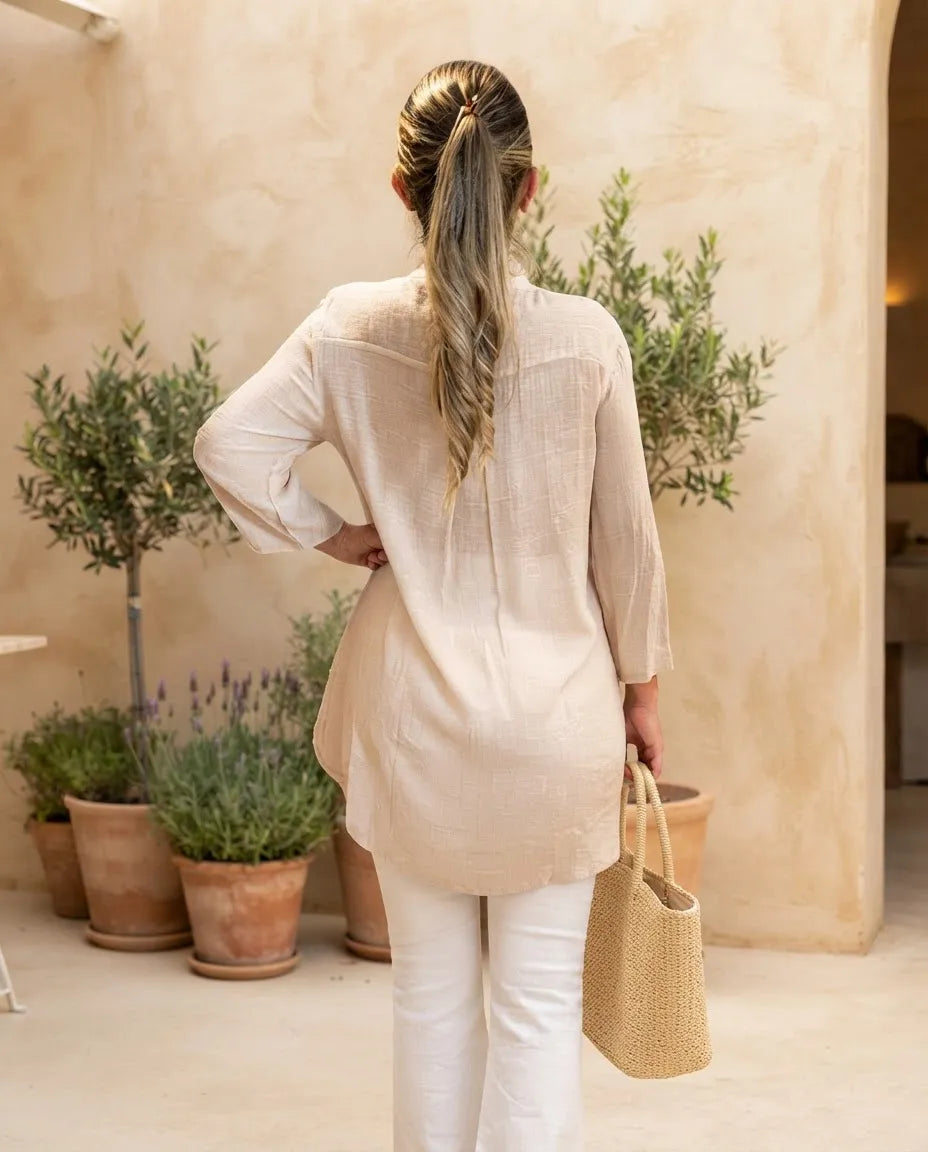 Blusón largo Beige