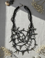 Collar mostacilla y nacar negro