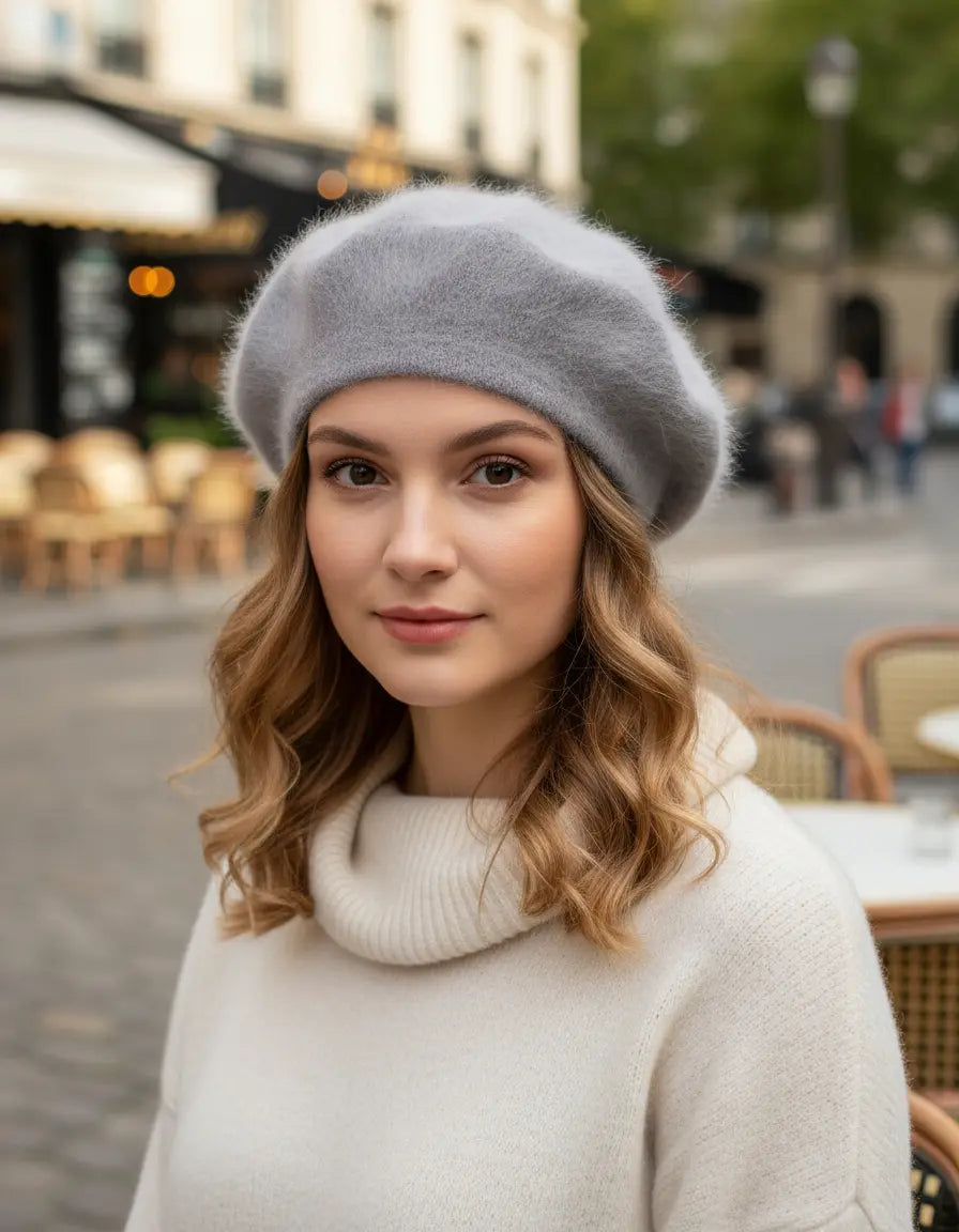 Boina Angora Gris