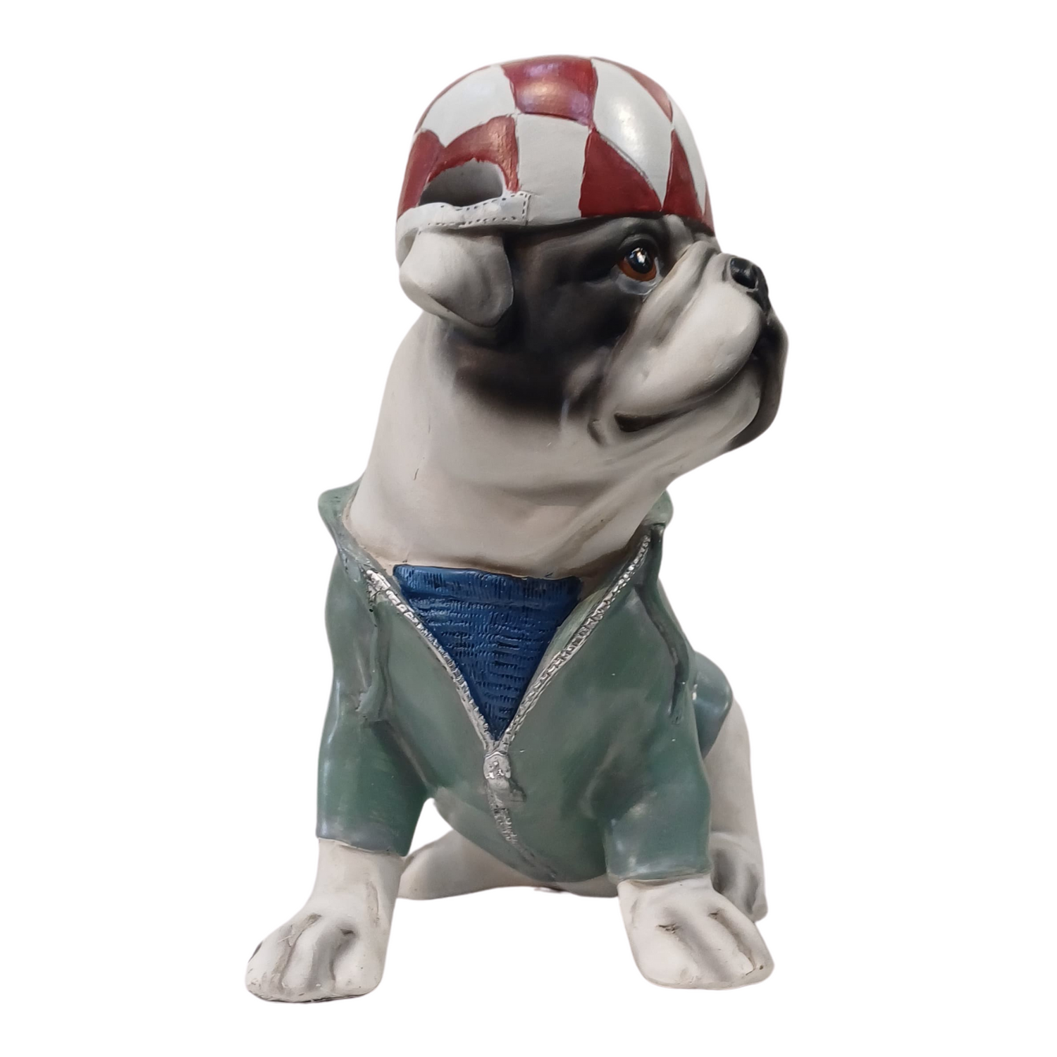 Perro Bulldog Inglés con gorro