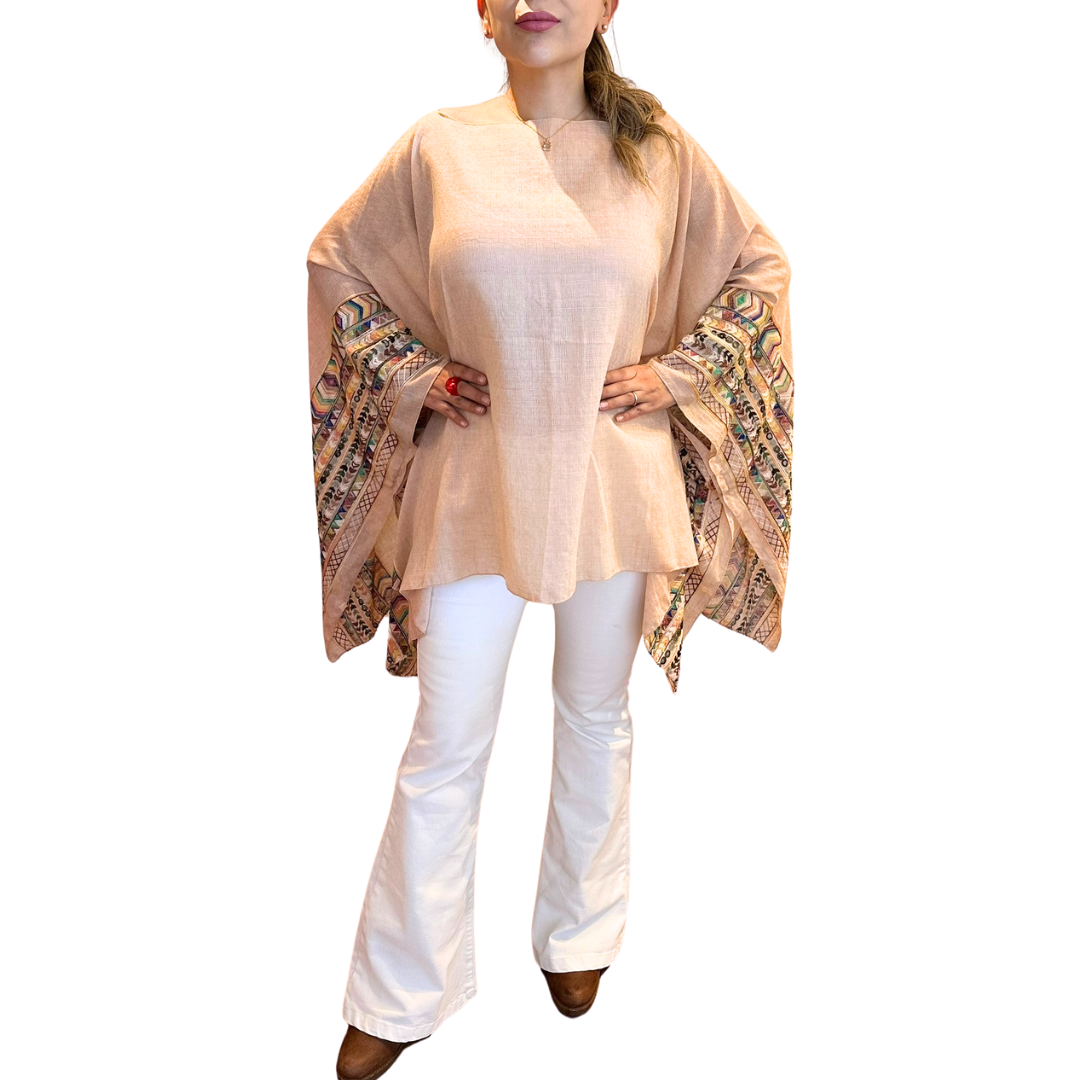 Poncho Bordado 47200-17 - Beige