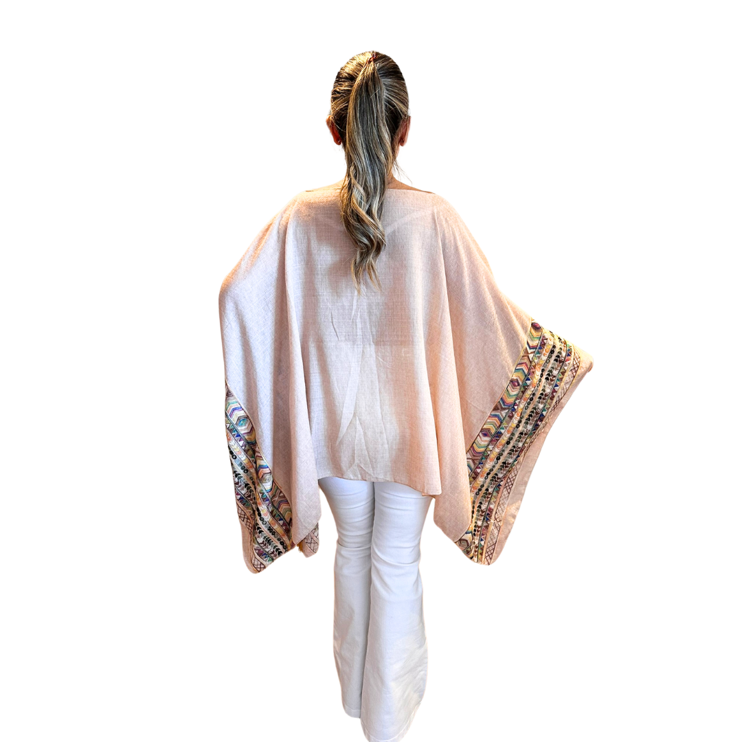 Poncho Bordado 47200-17 - Beige