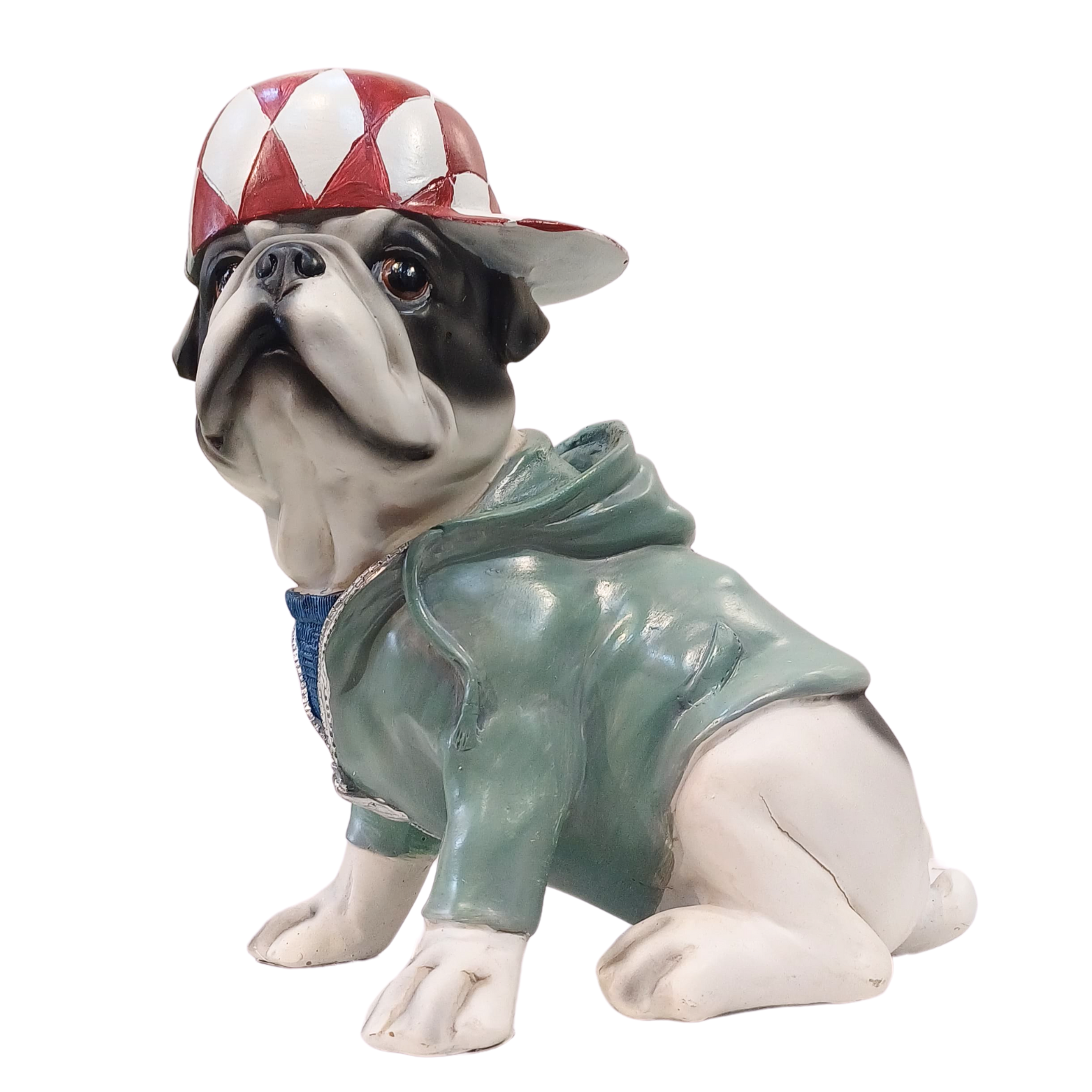 Perro Bulldog Inglés con gorro