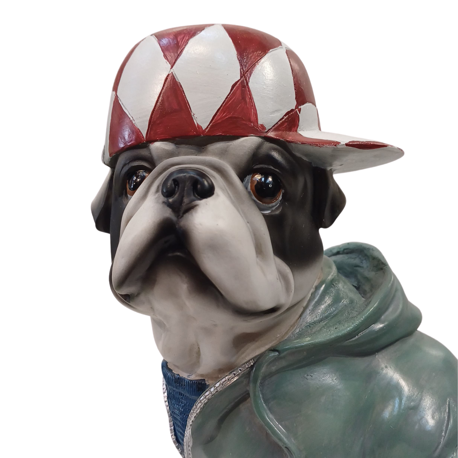 Perro Bulldog Inglés con gorro