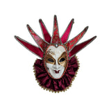 Máscara veneciana Jolly Jester Blanco burdeo y dorado