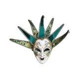 Máscara veneciana Jolly Jester verde  y blanco