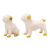 Set 2 Perros Blanco y Dorado Grandes - 8022