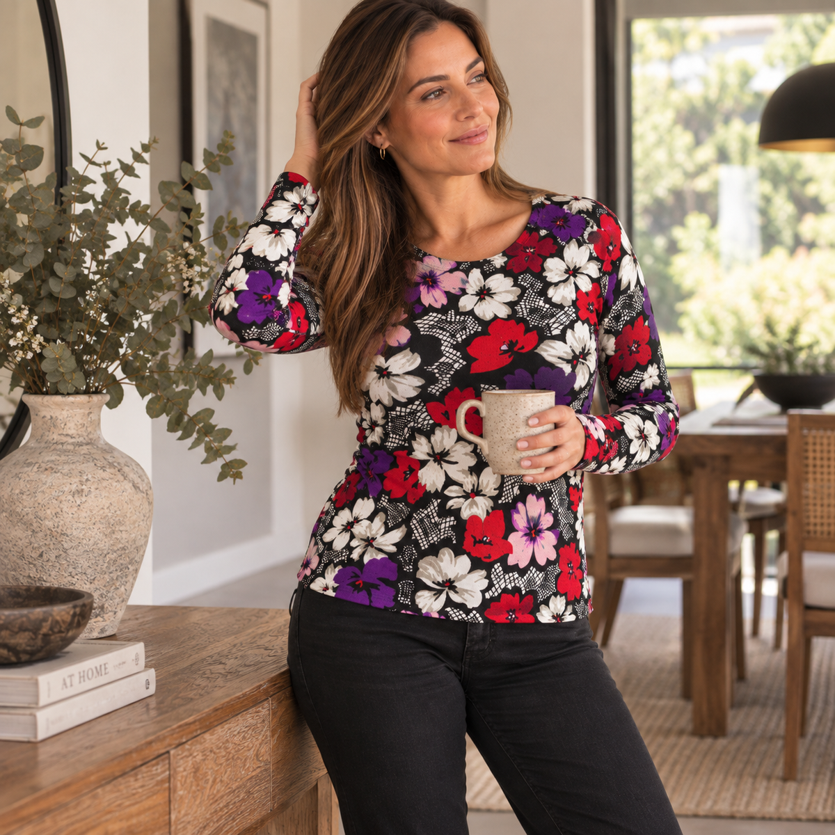 Polera Spandex Floral Multicolor