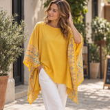Poncho Bordado Mostaza
