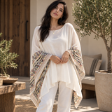 Poncho Bordado Blanco