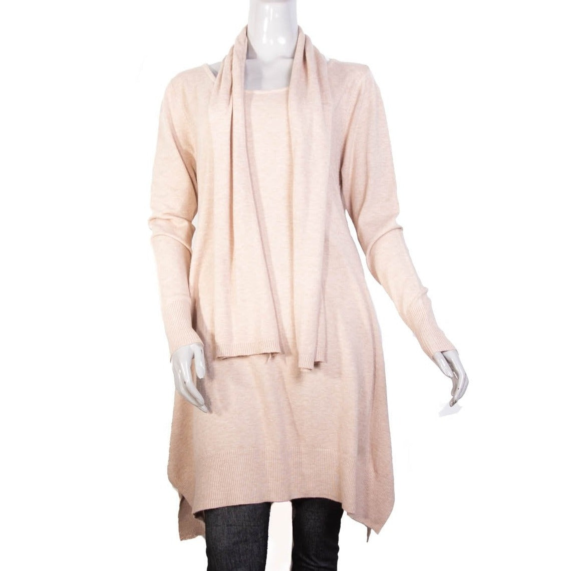 Chaleco 9922 con bufanda - Beige - DEMIALMA