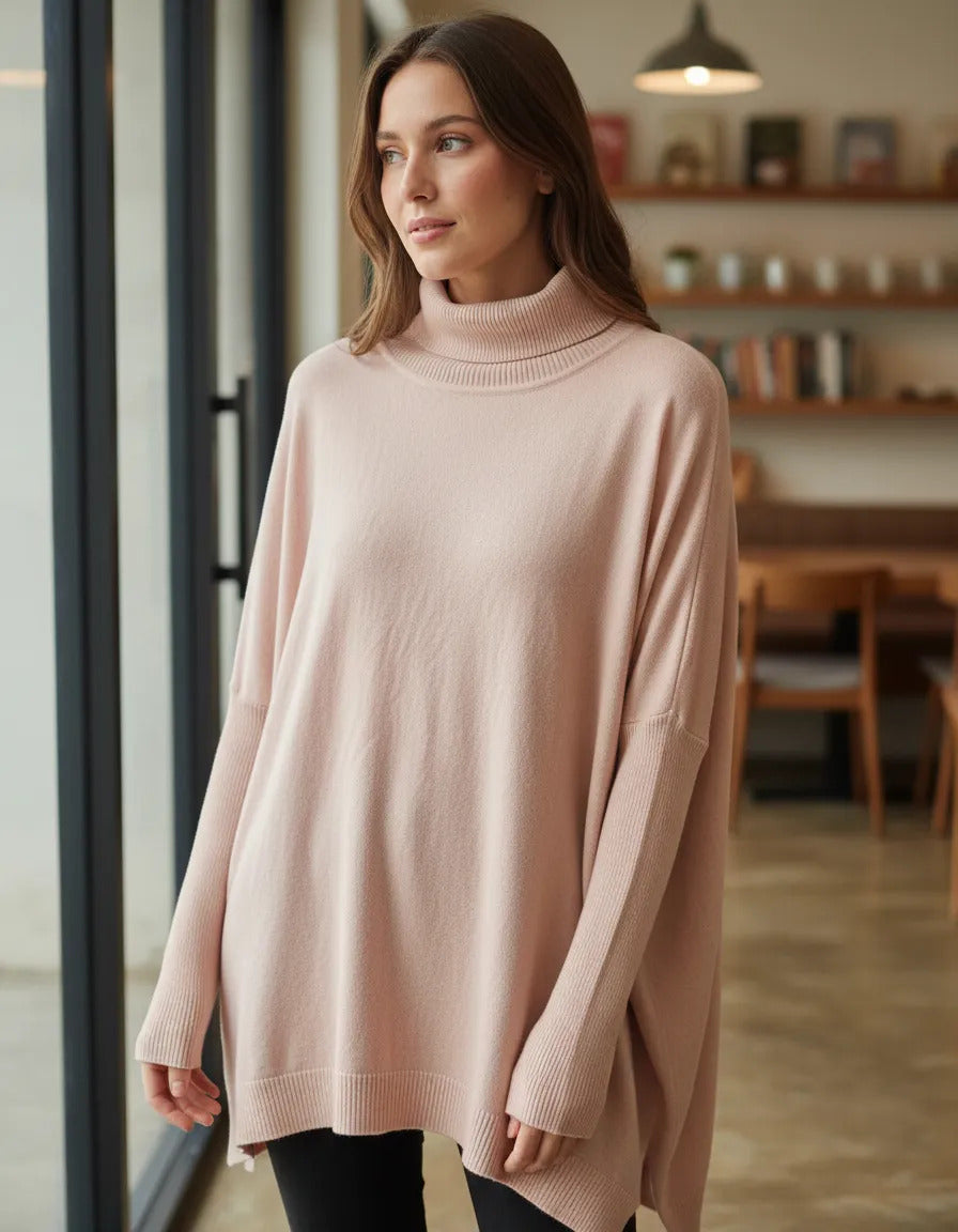 Sweater Beatle Oversize Lanilla Mujer - Rosa