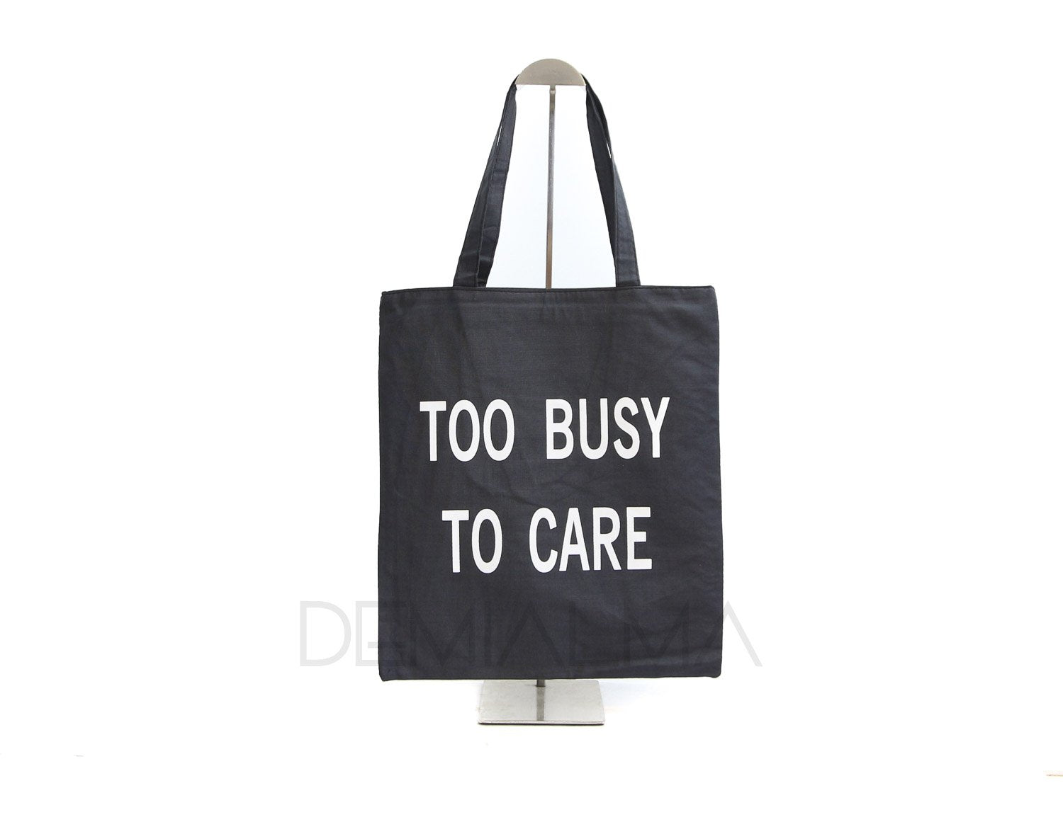 Bolso Totebag Too busy to care negro - DEMIALMA