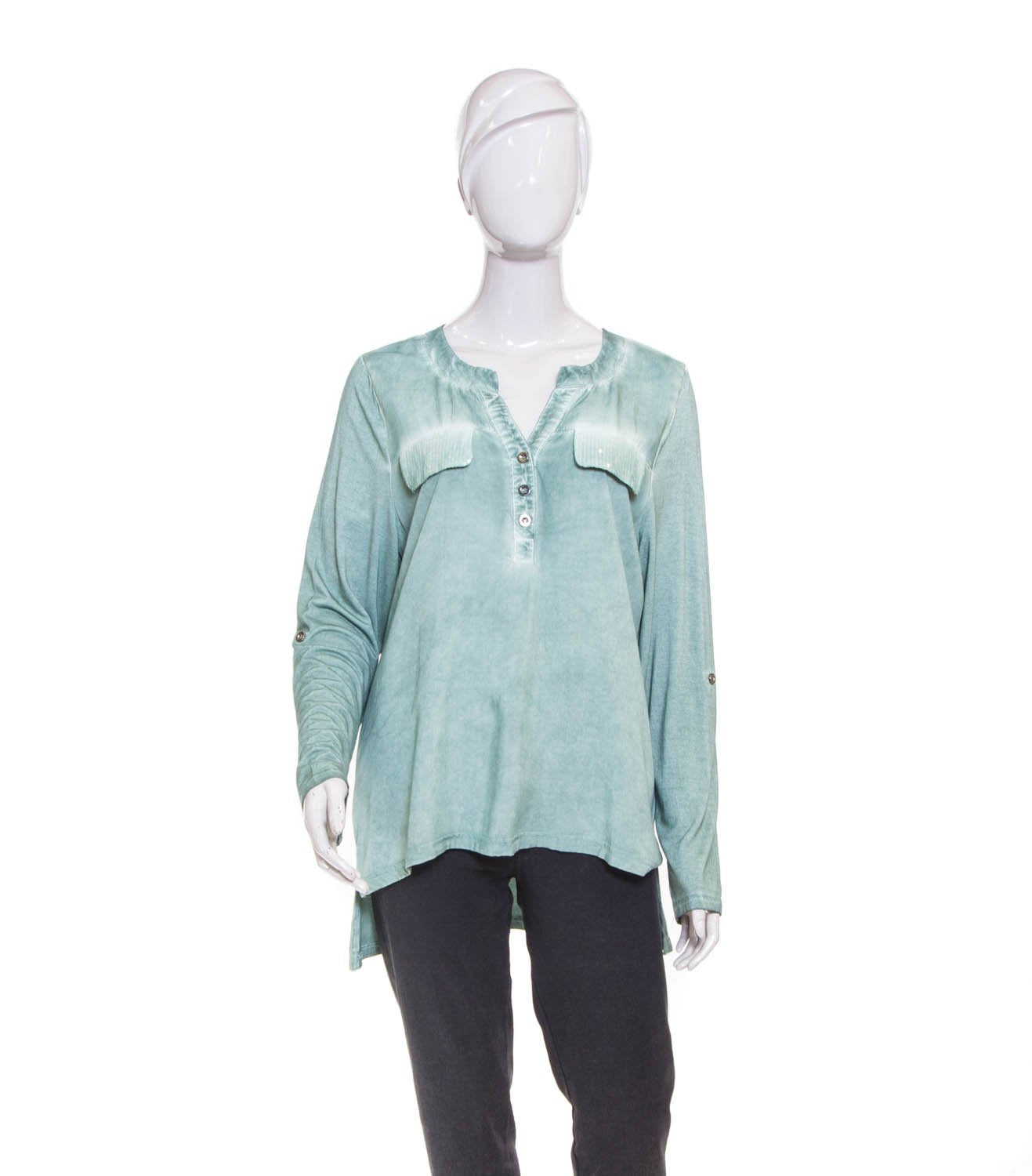 Blusa 8128 Verde - Busto 104 Largo frente 65 espalda 75 - DEMIALMA