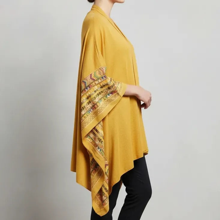 Poncho Bordado 47200-17 - Mostaza 1