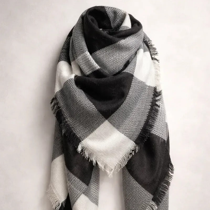 Maxi Pañuelo Blanco con negro