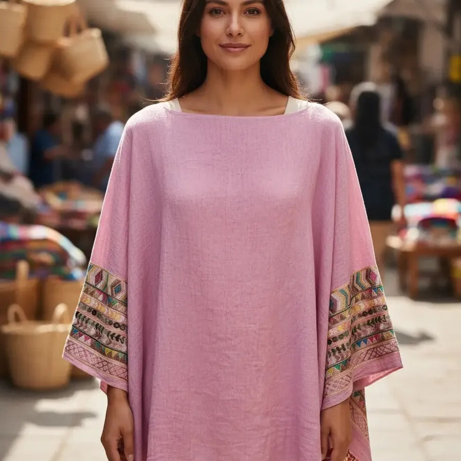Poncho Bordado 47200-17 - LILA