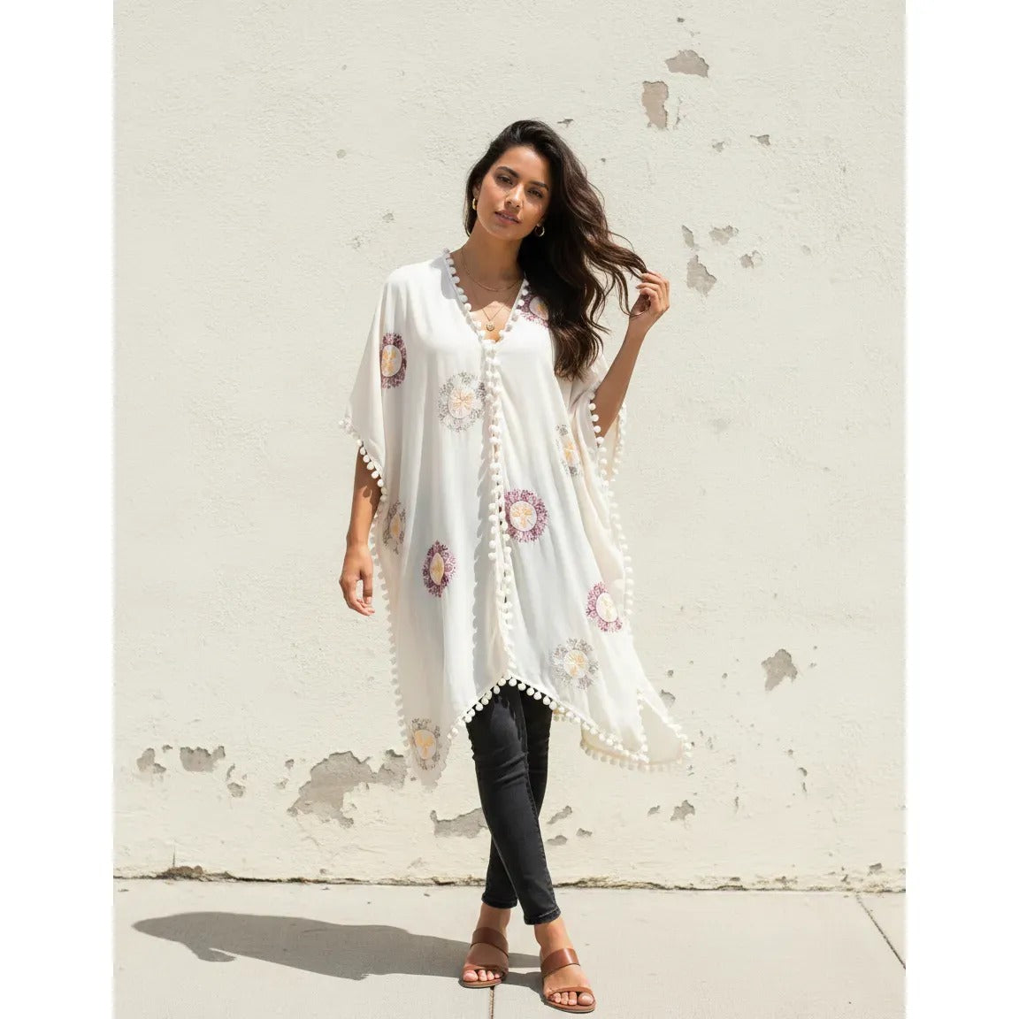 Kimono Mandala 47200-2 - Crema - 80 cm largo