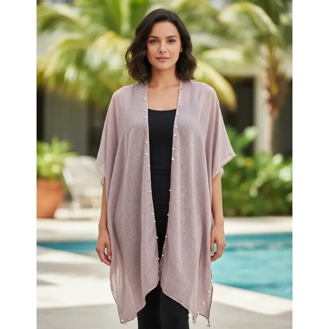Kimono con Perlas 200-11 - Rosado