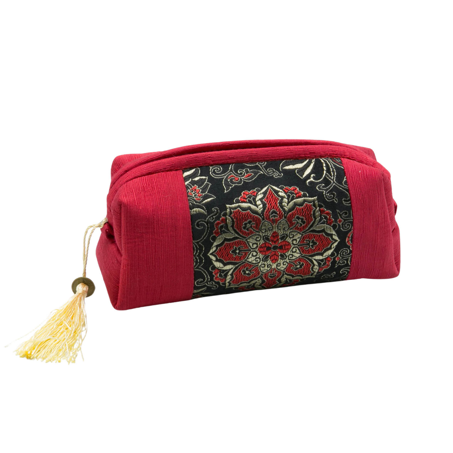 Estuche Cosmetiquero bordado mandala - Rojo y negro