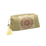 Estuche Cosmetiquero bordado mandala - Beige y Rosa