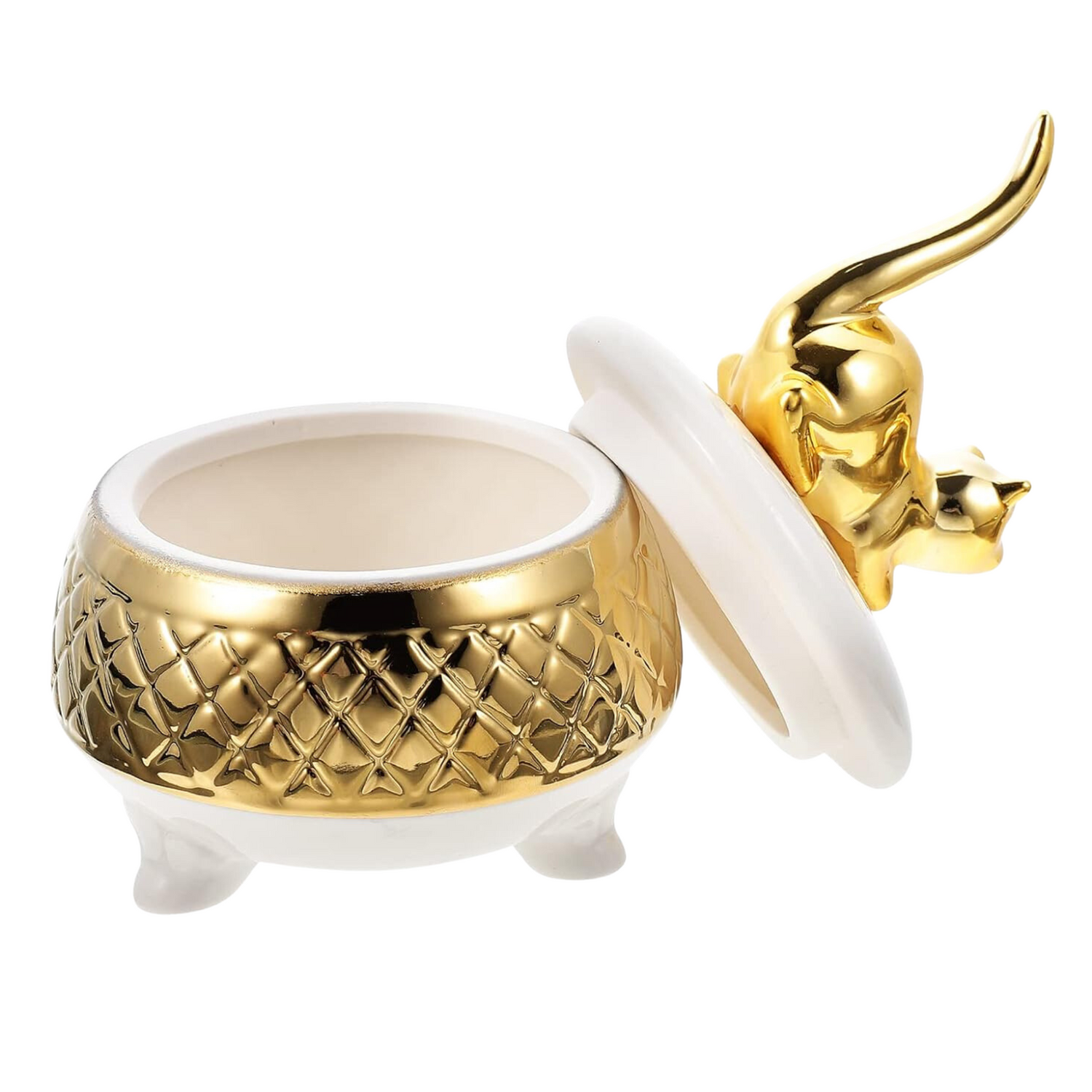 Joyero Gato Blanco y Dorado - 8056-63